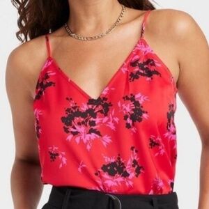 A New Day Red Floral Camisole sz XL NWT